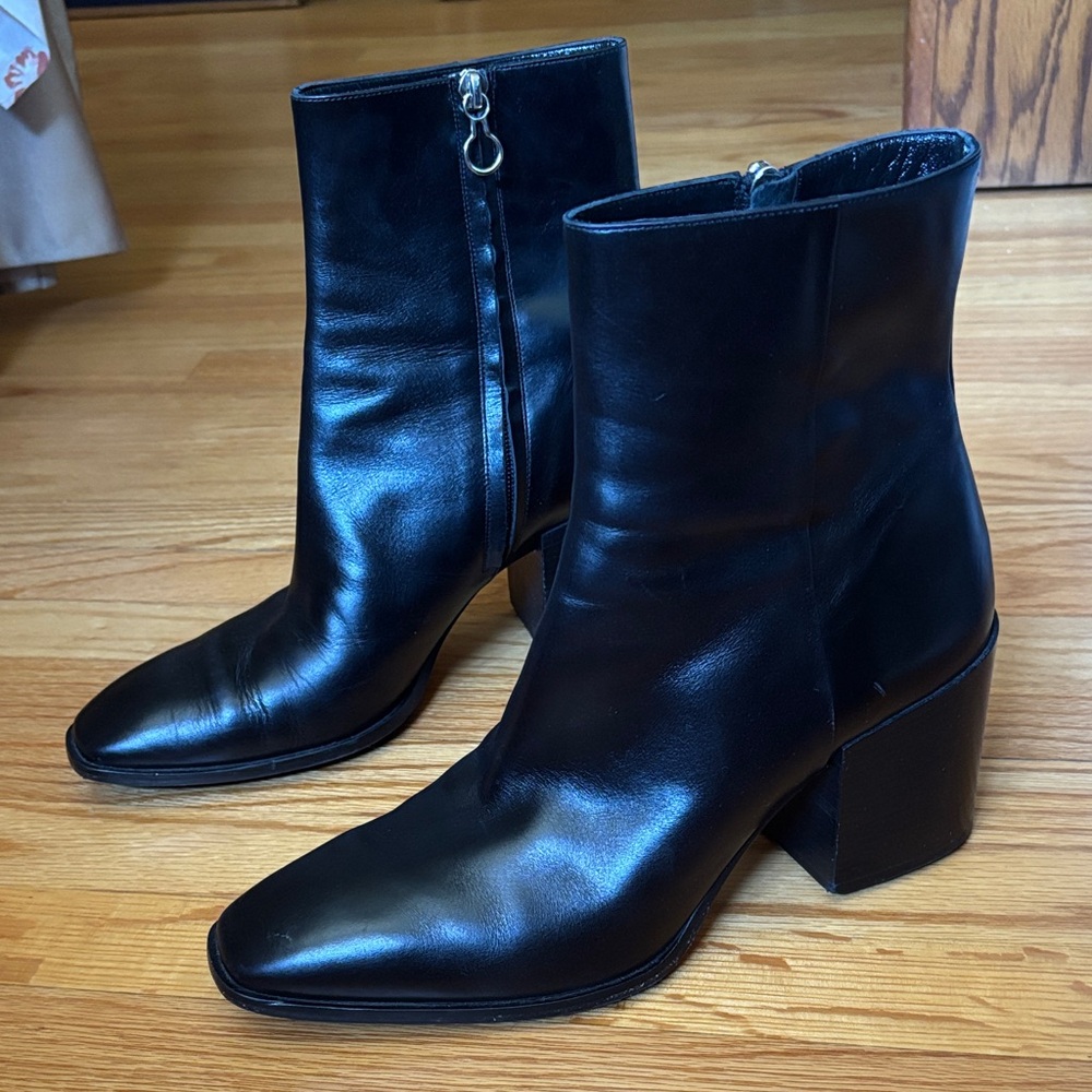 Aeyde Black Leather Ankle Boots EU 42 - Picture 11 of 12